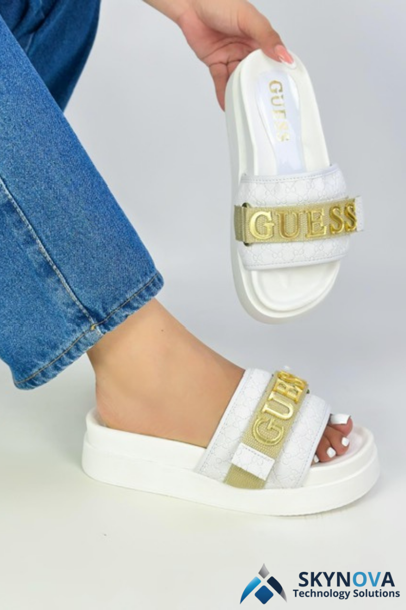 SANDALIAS GUESS NEGRO Y BLANCO